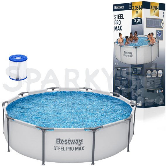 BESTWAY 56408 - Bazén s konštrukciou Steel Pro MAX ™ 305 x 76 cm + kartušová filtráciou                    