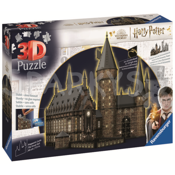 Ravensburger Puzzle Harry Potter: Rokfortský hrad - Veľká sieň (Nočná edícia) 540 dielikov                    