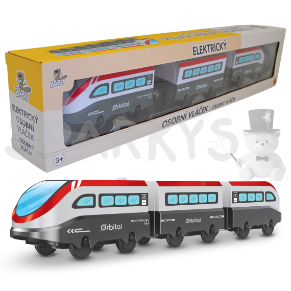 BABU vláčiky - Elektrický osobný vláčik - set 3 ks                    