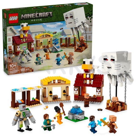 LEGO® Minecraft® 21273 Balón v podobe ďasa a útok na dedinu                    