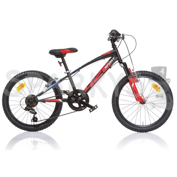 DINO Bikes - Detský bicykel 20" - Aurelia Šport čierne s prehadzovačkou a tlmičmi 2022                    