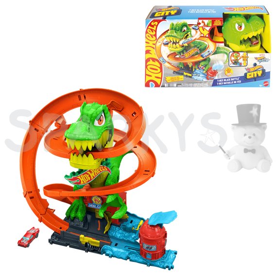Hot Wheels City T-rex útočí na hasičskú stanicu                    