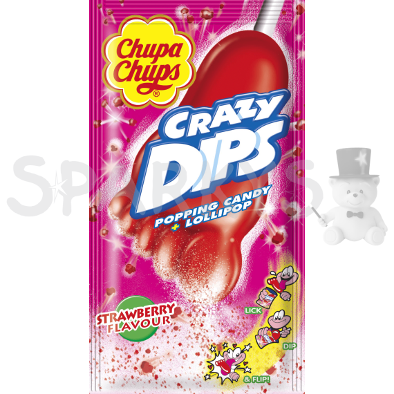 Chupa Chups lízatko s jahodovou príchuťou a práskacím práškom 14g                    