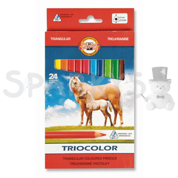 KOH-I-NOOR Pastelky TRIOCOLOR trojhranné souprava 24 ks                    