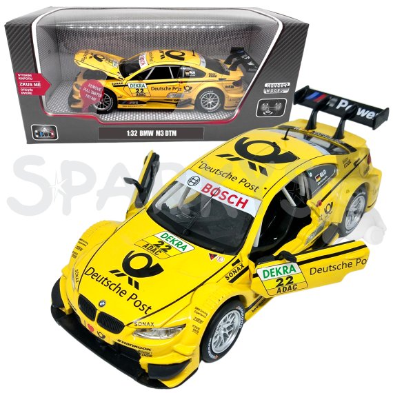 Kovový model - 1:32 BMW M3 DTM žlté                    
