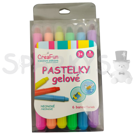 CreaFun - Neónové pastelky gélové - sada 6 ks                    