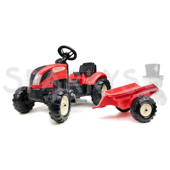 FALK Šliapací traktor 2158L Kiddy Farmer s prívesom - červené                    