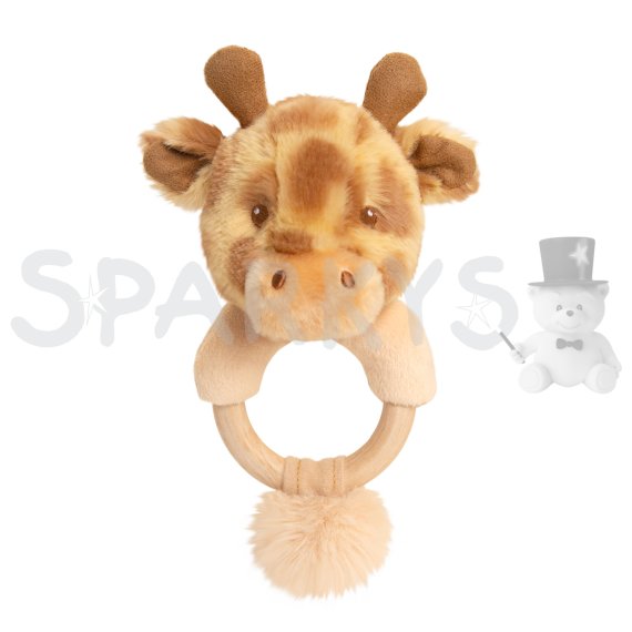 KEEL SE6719 Plyšový hrkajúci krúžok žirafa 14 cm                    