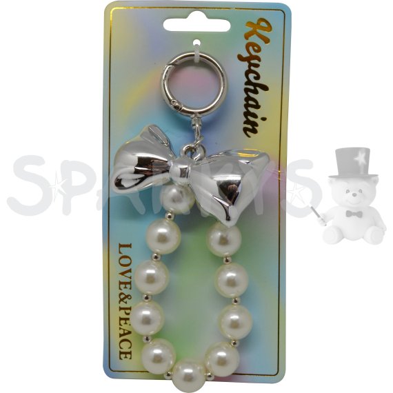 Keychain Prívesok na kľúče - Perly s mašľou                    
