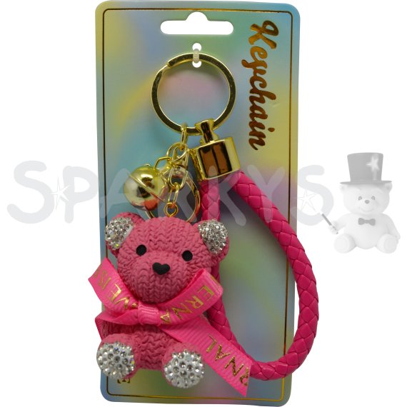 Keychain Prívesok na kľúče - Ružový medvedík                    