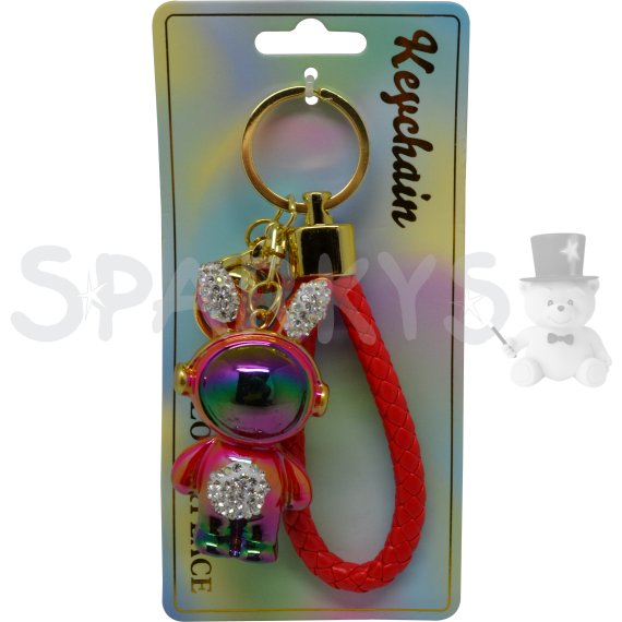 Keychain Prívesok na kľúče - Zajac galaxy                    