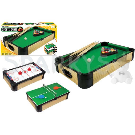 Hra Stolný biliard 3v1 Triple-Play 60 cm                    