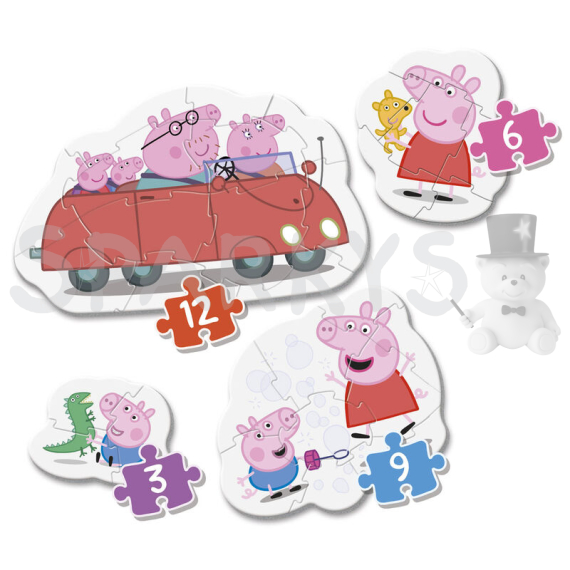 Clementoni - Moje první puzzle Prasátko Peppa 4v1 (3,6,9,12 dílků)                    