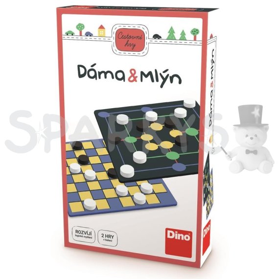 Dino - Cestovná hra DÁMA A MLÝN                    