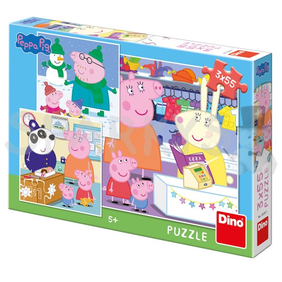 Dino - Puzzle PEPPA Pig: Veselé popoludnie 3X55                    