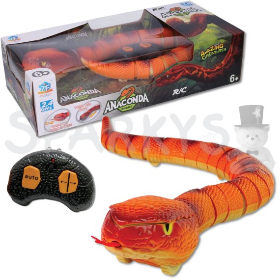 R/C Had s biomimikrami a svietiacimi očami - oranžový                    