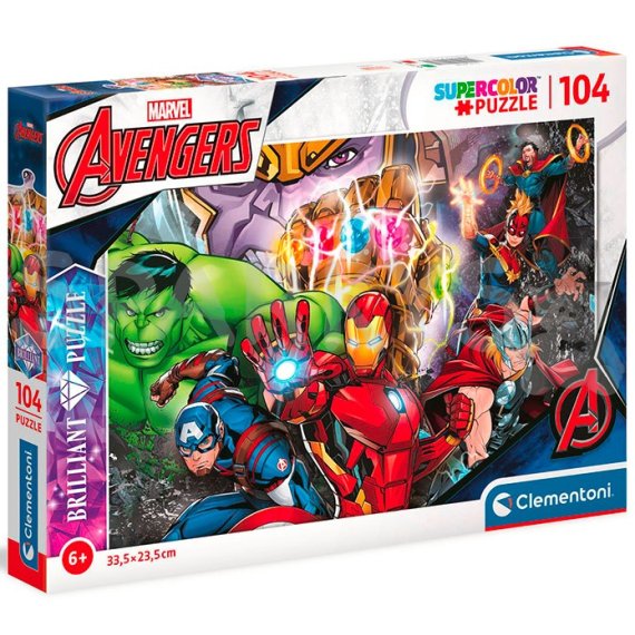 Clementoni - Puzzle 104 Brilliant, Marvel                    