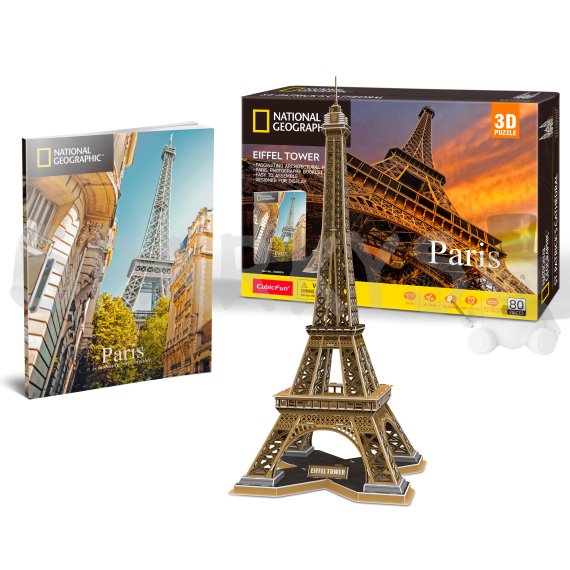 CubicFun - Puzzle 3D National Geographic - Eiffelova veža 80 dielikov                    