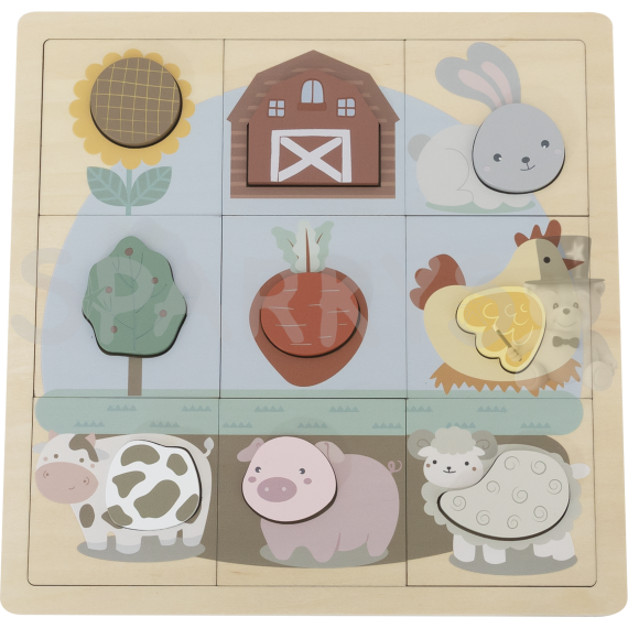 BABU - Edukatívne puzzle Farma - 12 dielikov                    