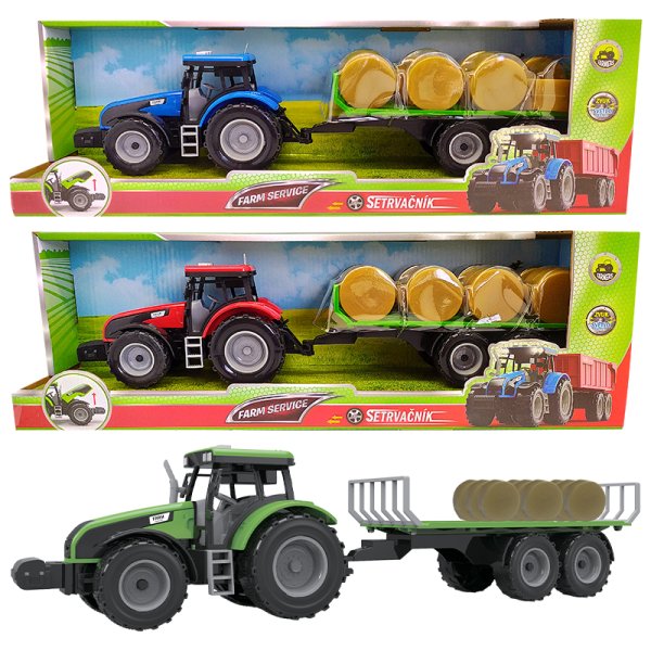 FARM SERVICE - Traktor s valníkom na seno so zvukmi a svetlami